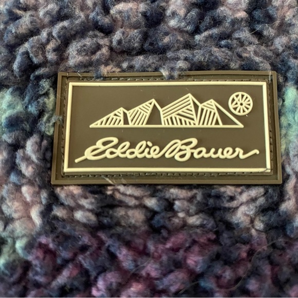 Eddie Bauer Girls Full Zip Fleece Jacket Hood Cozy Large Size 14/16 Purple Blue - Picture 3 of 14